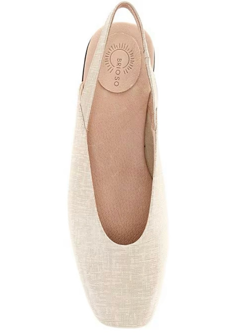 Brioso Women's Cream leather sling back flats NWT